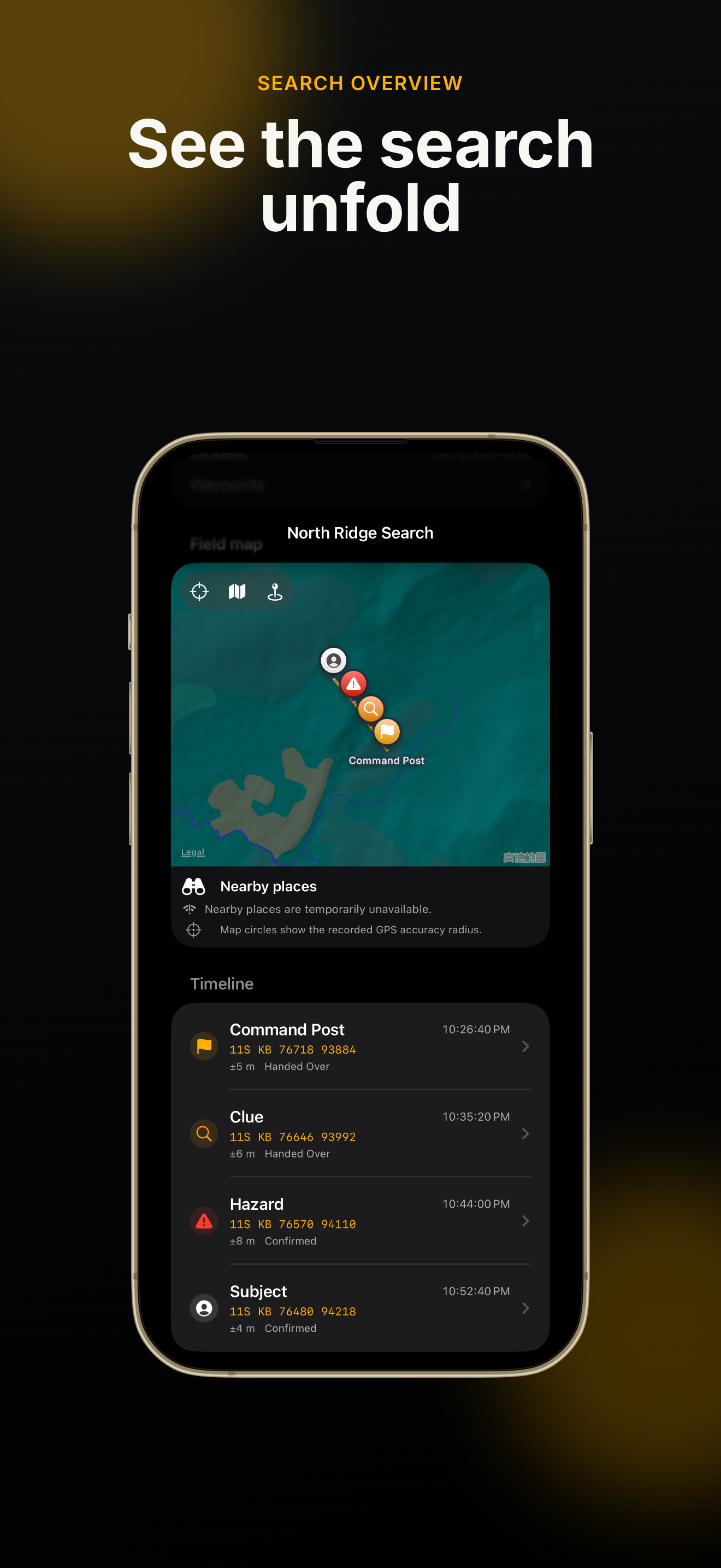 GridLog quick waypoint logging for SAR missions